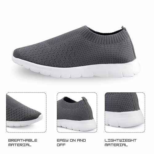 Image of Kraasa Men's Slip on Walking Shoes Ultra Light Breathable Non Slip Running Shoes Casual Fashion Sneakers Mesh Workout Sports