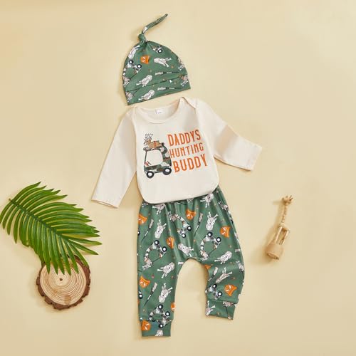 Image of Amnnchya Newborn Baby Boy Clothes Fishing Short Sleeve Romper Shirt Tops Pants Summer Spring Outfits Cute Hat Set
