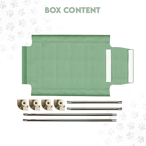 Cama Pet, Cama para Cachorros, Confortável e Higiênica, Manta Cor Verde e Pés Cor Gelo, Acrimet