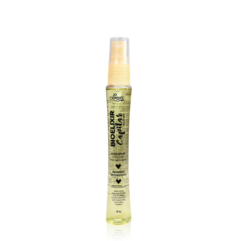 L'Amour Bioelixir Hair Oil & Tip Sealer, 1.18 fl oz - Lightweight Hydrating Treatment for Frizz Control, Split End Repair, Radiant Shine & Silky Softness - Infused with 13 Natural Extracts