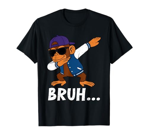 Funny Dabbing Monkey Bruh Bro Dab Meme Humor Men Teens Boys T-Shirt