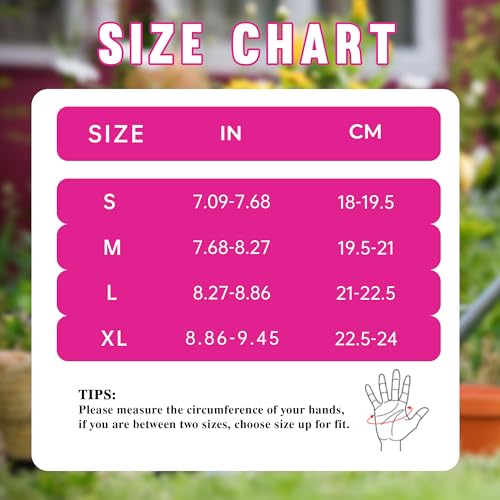 Image of HANDLANDY Rose Pruning Gloves for Men Women, Thorn Proof Gardening Gloves | Long Leather Gardening Gloves, Breathable Leather Gauntlet, Best Garden Gifts & Tools for Gardener (Rosy, S)