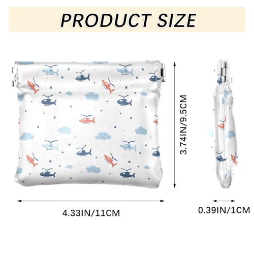 Coin Purse for Women Helicopter Airplane Pattern Coin Pouch Change Holder PU Leather Mini Wallet Portable Coin Bag Money Pocket3
