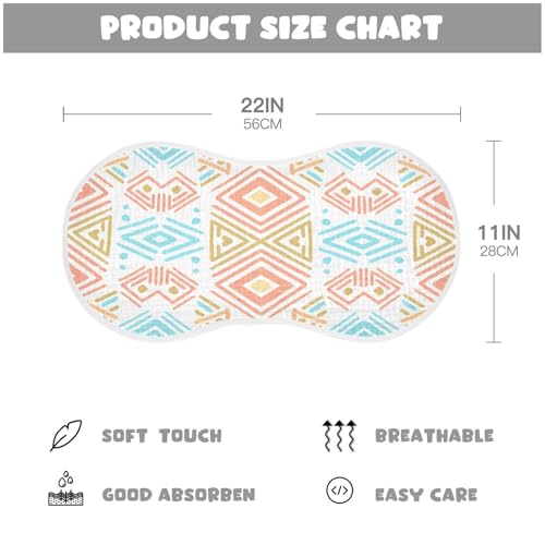 2 Pack Baby Burp Cloths, Soft Absorbent Burping Cloths for Babies, Cotton Milk Spit Up Rags, Large Size for Newborns, Baby Boys and Girls (Tribal Geometric Pattern)4