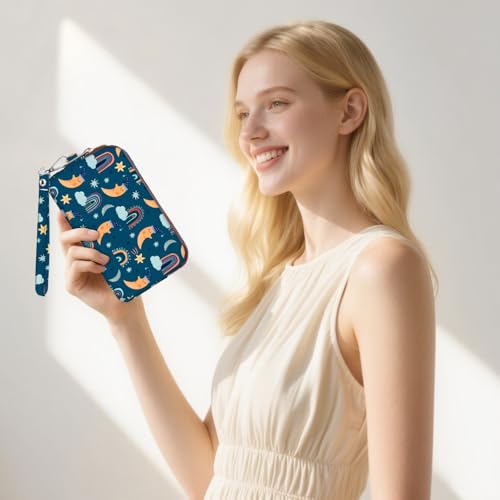 Image of BIAOTIE Large Capacity Wristlet Wallet - Women Printed Nylon Waterproof Handbag Clutch Purse