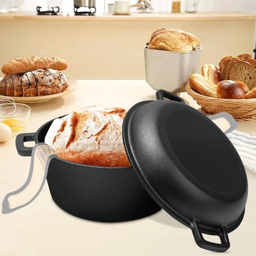 5 Qt Cast Iron Dutch Oven for Sourdough Bread Baking, Sourdough Dutch Oven by Aukivon - Used condition - Image 9