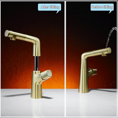 Robinet de salle de bains extractible 3M ISCBAFYX en laiton rotatif