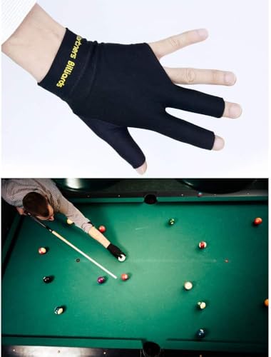 Image of LGB Partners Billiards Professional Snooker and Pool Glove, Two-Finger Design, Pack of 1 (Black)