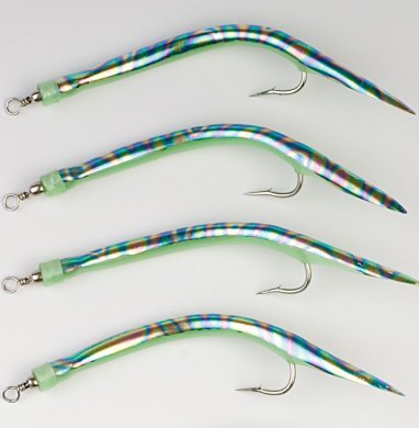 3x Leurres Souples Norvège 10/0 Vert Fluo - Gummi-Makk 17,5 Cm Pour Attraper Des Pièces, Neuf