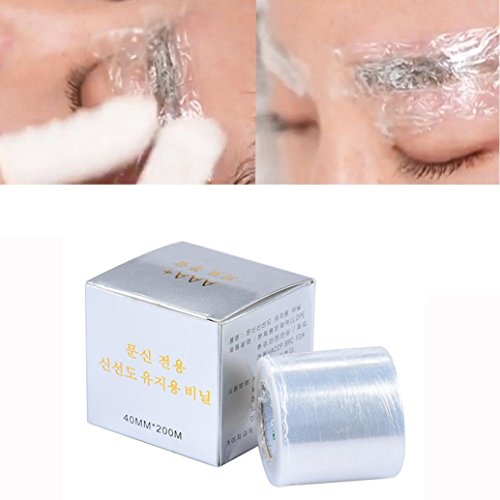 AMA(TM) Professional Eyebrow Tattoo Plastic Wrap Preservative Numbing Film Makeup Supplies (Silver)