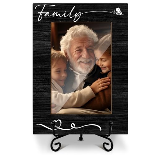 Zyoge Family Picture Frame, Mothers Day Grandparents Father Day Gifts, Wooden Photo Frame With Iron Stand, Tabletop Decor -10