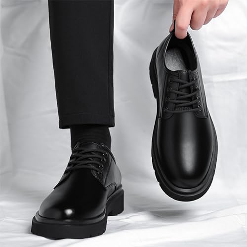 Men’s Leather Dress Oxford Shoes, Round Toe Lace-up Comfort Oxford Dress Formal Wedding Gentleman Shoes2