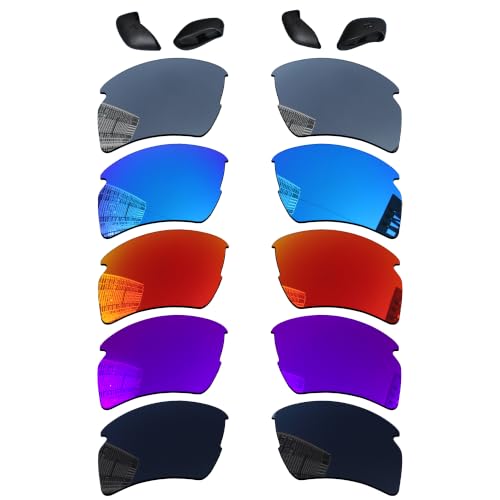 Image of Acefrog 5 Pairs Polarized Replacement Lenses for Oakley Flak 2.0 XL (OO9188) 59mm Sunglasses, Precise Fit, Anti-scratch