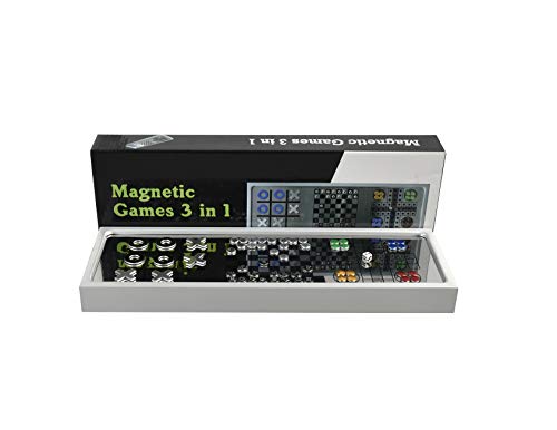 Travel Magnetic Games 3 in 1, Chess, Ludo &TIC-TAC-Toe Combo Set ,by C&H Solutions
