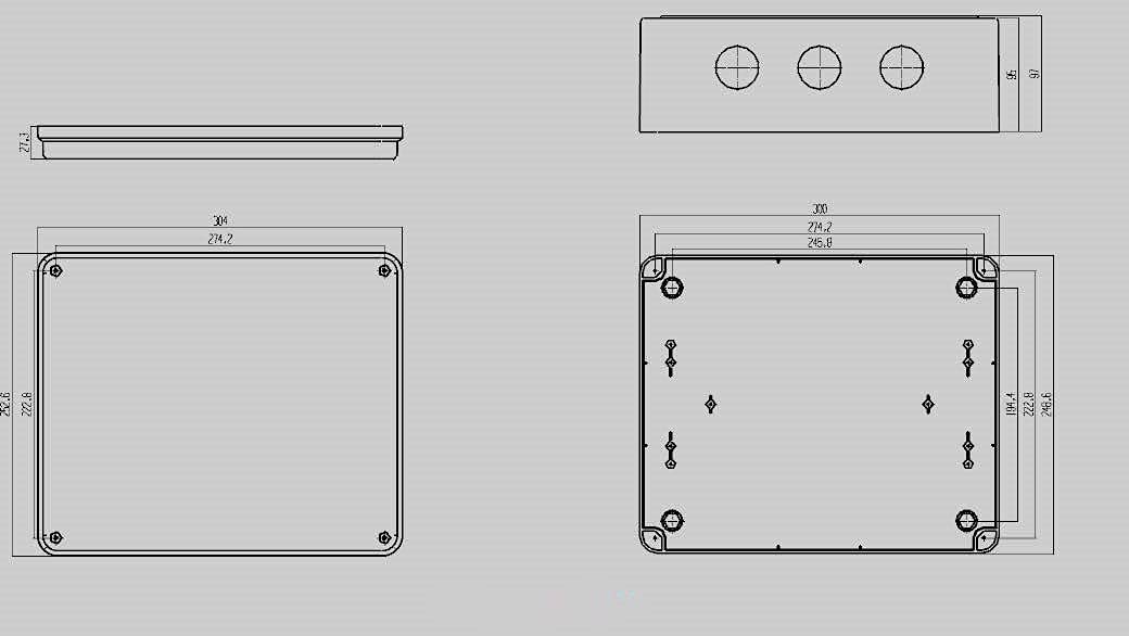 Co. 12" x 10" x 4.75" PVC Waterproof Plastic Junction Conduit Box with Pre Molded 3/4" & 1" Conduit Holes (1 Pack)