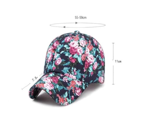 Gorra con estampado floral de rosa béisbol cómoda con rejilla ventilada antasudor 2