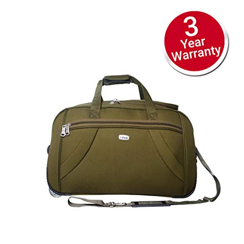 Image of Timus Club Mumbai 55CM /20 inch Cabin Miltary Green 2 Wheel Duffle Trolley Travel Bag /Best Duffle for Men /Soft Sided Luggage /Light Weight Bags /Duffle Bags for Women /Best Waterproof Duffle Bag