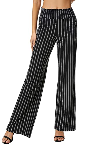 Women's Casual Wide Leg Floral Print Palazzo Lounge Pants Stretchy Boho Pants2