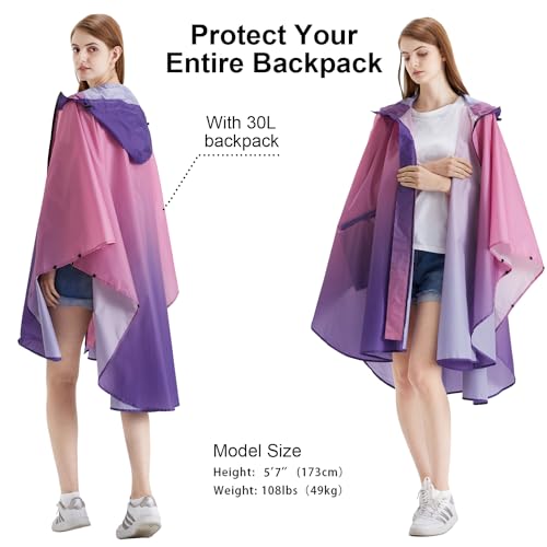 Image of salamra Rain Poncho Jacket - Hooded Waterproof Raincoat with Pocket for Women Men Adults