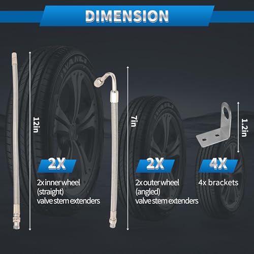 VOURTM Dual Wheel Valve Stem Extension Kit
