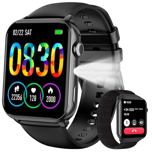 Baolubao Smartwatch Uomo Donna, Orologio Smartwatch con LED Torcia, Orologio Intelligente Fitness...