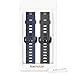 kwmobile Watch Bands Compatible with Honor Band 3 / Band 3 Pro - Straps Set of 2 Replacement Silicone Band - Black/Dark Blue
