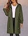 ELESOL Womens Rain Jacket Waterproof Long Rain Coat Windbreaker Lightweight Breathable Packable Trench Coats Army Green