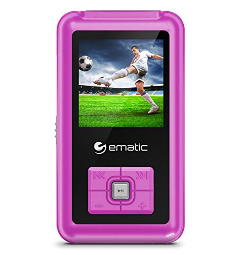 Ematic 8GB MP3 Video Player with FM Tuner/Recorder and 1.5-inch Color Screen, Pink