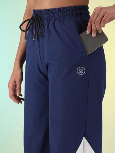 Image of CHKOKKO Women's Nylon Track Pants with Colorblock Design | Lightweight Breathable Sports Pant | Relaxed Fit Activewear for Workout, Training & Everyday Comfort