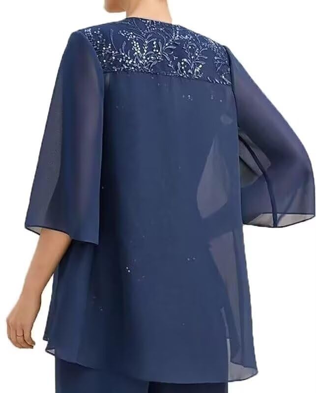 2 Pieces Mother of The Bride Dresses for Wedding Laces Appliques Chiffon Mother of The Groom Dresses with Jackets4