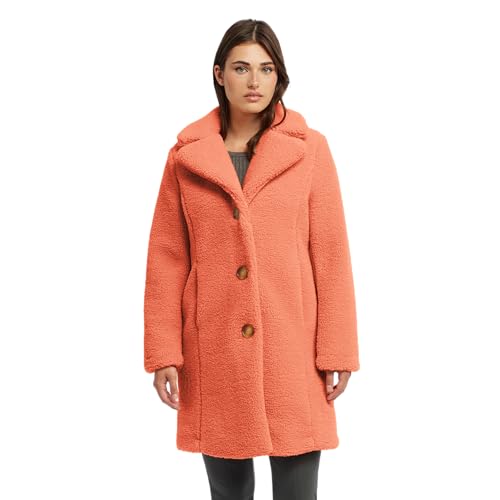 ELLEN TRACY Women's Fur Sherpa Jacket - Notch Collared Teddy Coat with Inseam Pockets - Plush Sherpa Jacket for Women (S-XL)