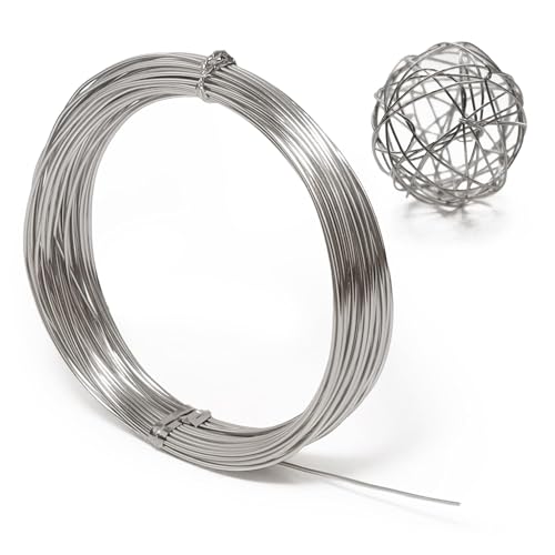 Image of Aluminum Craft Wire, 33 Feet Bendable for Jewelry Making, Sculpting, Floral, Wreath, Crafting, Wire Wrapping, Beading Wire, Christmas Ornaments (Silver, 10 Gauge)
