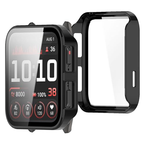 BUITFOU For GARMIN Venu X1 �J�o�[ GARMIN(�K�[�~��) Venu X1 �P�[�X�Ή� �����^ PC+�K���X�f�� ��̌^ �S�ʕی� �����^ �����ȒP �ϏՌ� �����ߗ� �w��h�~ ���h�~�i�u���b�N�j