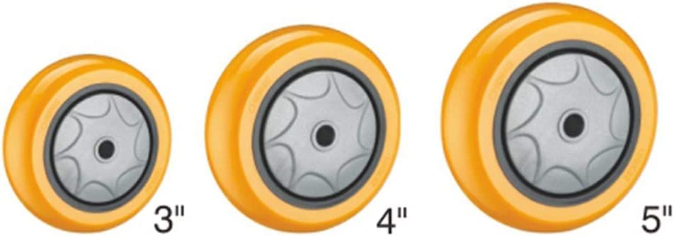 Möbelrollen, 4X Swivel Industrial Caster Wheels,Yellow Polyurethane Trolley Furniture Casto(Yellow,5in)