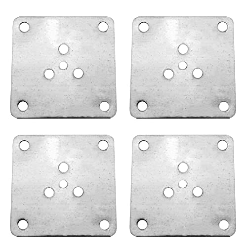 JCBIZ 4 placas de montaje para patas roscadas de muebles con tornillos, herrajes para muebles, sofá, sillones, sillas, asientos, accesorios de sofá, 70 x 70 mm