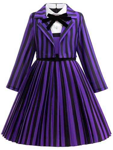 Xefenki Enid Costumes for Girls Halloween Cosplay Birthdays Party Dress 10-11Y 160