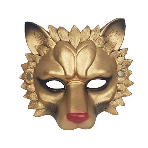 NewL Demi-masque d'Halloween en forme d'animal 3D pour homme et femme (lion)