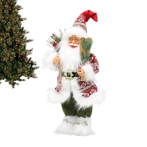 Moxeupon Figura de Papá Noel de Papá Noel, muñeco de Papá Noel, elegante decoración navideña, figura tradicional de Navidad, ornamento de Papá Noel, figura de mesa para el hogar