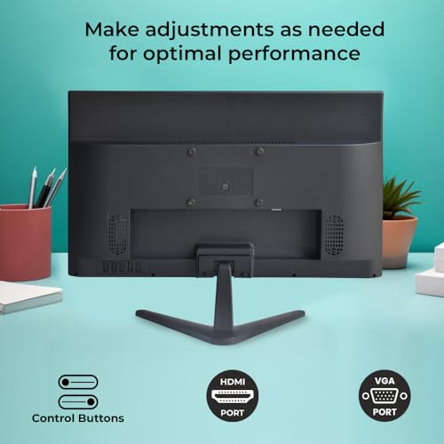 Image of EVM 18.5 Inch (46.99 Cm) Grand Series LED Monitor | HD 1366x768* | HDMI & VGA Ports | 5ms Response Time | Slim & Wall Mountable Design | Black | 1 Year Warranty (EVM-190-Grand-LED)