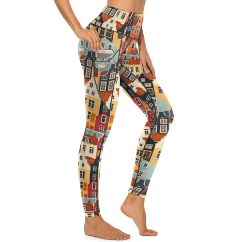Legging moderne imprimé anti-glissement : le pantalon de yoga taille haute parfait