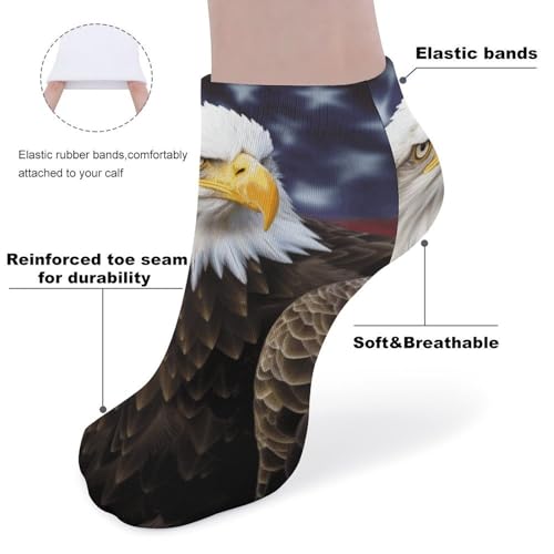 American Bald Eagle Socks for Women Men Cotton Sock Soft Short Sock Moisture-Wicking Sock for Running Sports Sock Ankle Socks Low Cut Thin Sock3