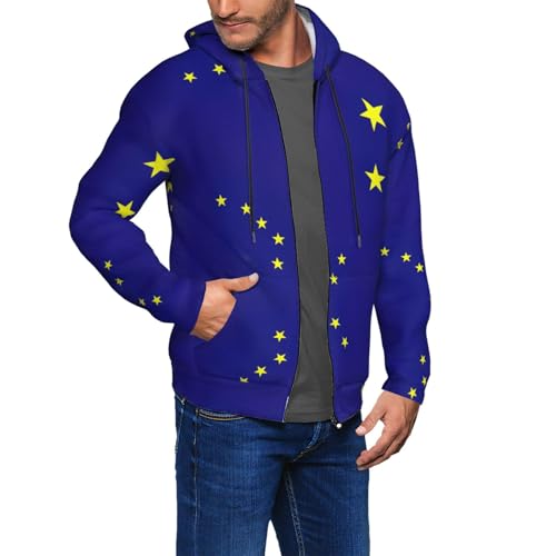 Sweat à capuche drapeau Alaska pour homme avec cordon de serrage confortable