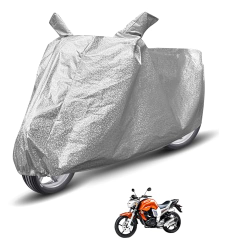 Image of Auto Hub Waterproof Bike Cover Compatible with Yamaha FZ 16 Dustproof, UV Protection Two Wheeler Bike FZ 16 Cover - Metallic Silver