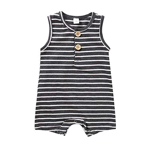 Image of Cecobora Infant Newborn Baby Boys Girls Cotton Linen Romper Summer Jumpsuit Sleeveless Overalls Clothing Set