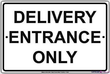 Street Sign Warning Plaque Metal Tin Delivery Entrance Only Black Letters Loading Dock 8''x12'' Decor Aluminum Wall Office Signs for Outdoor & Indoor