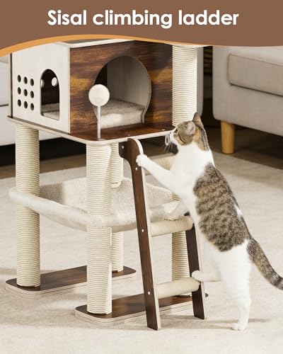 Torre moderna para gatos 60.3 pulgadas multi-niveles miniatura 4