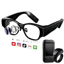 XR Glasses with AR Display, 1080P Micro-OLED 150" Virtual Screen, AI Smart Glasses with Display Screen, Bluetooth Smart Glasses for Gaming, Video Display Glasses for Men Women