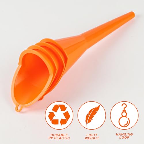 4 Pcs Plastic Long Neck Oil Funnel for Oil Change, Multi-Function Long Funnel for Transmission Fluid Automotive Funnels, Car Water Diesel Fuel Kerosene Liquids Engine Set