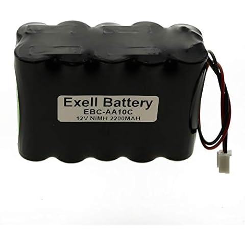 Exell 12V Custom NiMH 2200mAh Battery Pack with Wire and Connector for Communication Equipment, Lighting, Power Tools and More. Cover