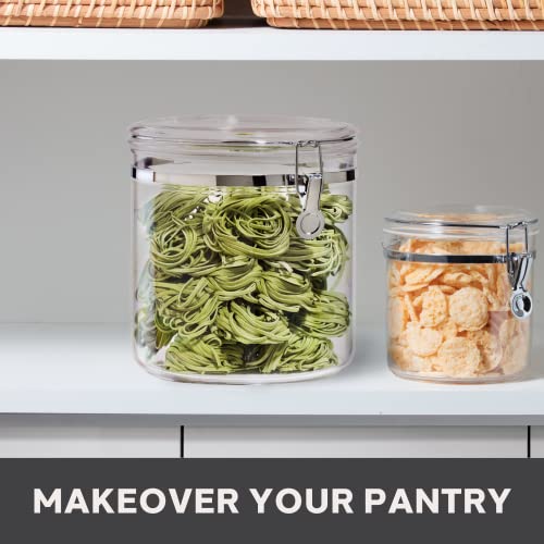 Oggi Jumbo Clear Canister With Clamp Lid, 150 Oz - Airtight Food Storage Container, For Kitchen & Pantry Storage Of Bulk, Dry Foods Including Pasta, Flour, Sugar, Coffee, Rice, Tea, Spices & Herbs #TOP2